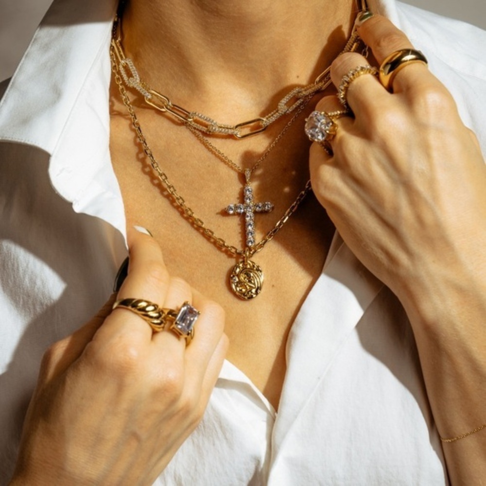 Jaclyn Roxanne diamond cut silver chain link